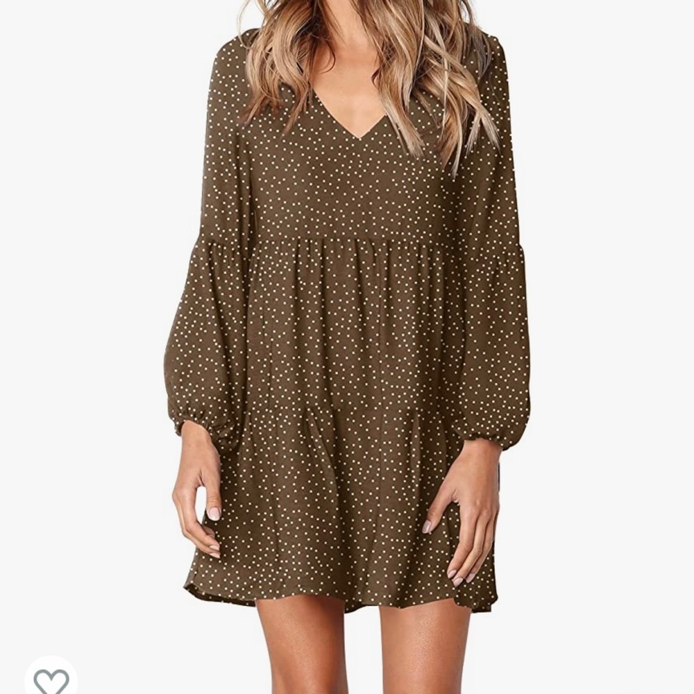 Swing polka dot dress, M, excellent condition, great fall color